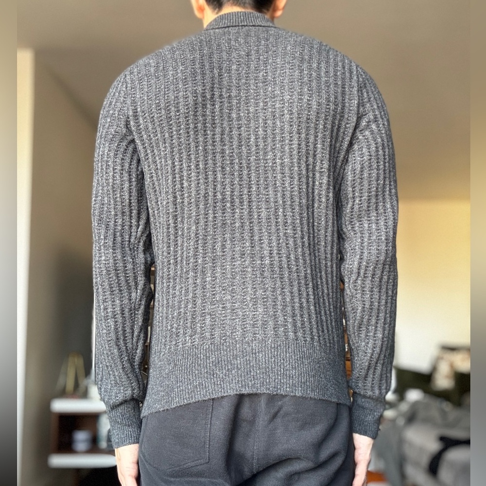Gray Ribbed Knit Sweater - Picture 2 of 4